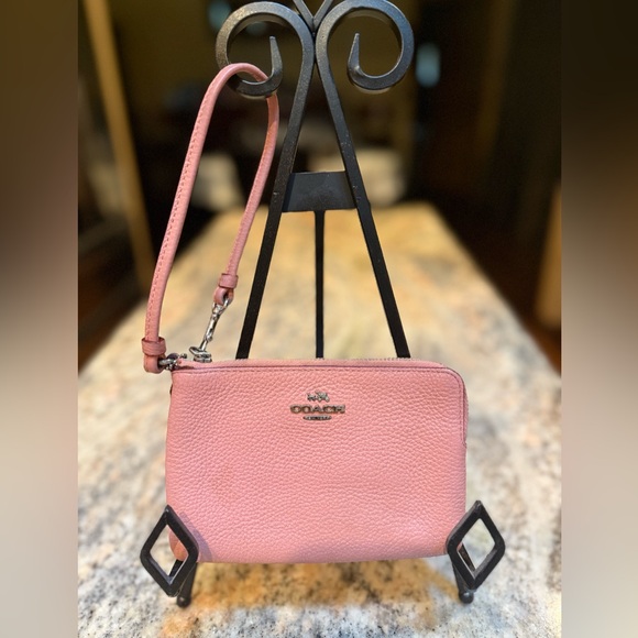 Coach Handbags - Coach Pink Leather wristlet.